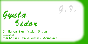 gyula vidor business card